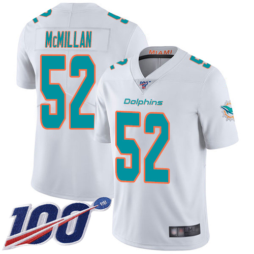 Nike Miami Dolphins #52 Raekwon McMillan White Men Stitched NFL 100th Season Vapor Limited Jersey